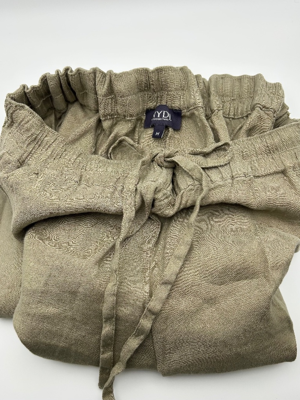 NYDJ Relaxed Linen Blend Drawstring Pant Sz Med Saddlewood Color NWOT